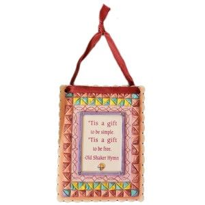 Enesco Signs Of The Times Ceramic Wall Plaque 3" wide 4" tall Maroon Ribbon